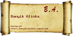 Banyik Alinka névjegykártya